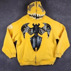 Y2K CLH Creating Limitless Heights Venom Spider-Man Zip Mask Hoodie‎ Yellow 2XL
